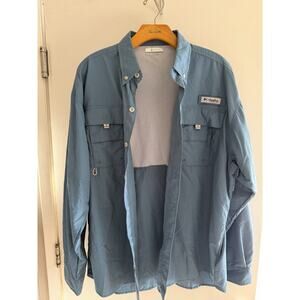 Columbia PFG Long Sleeve Blue Medium